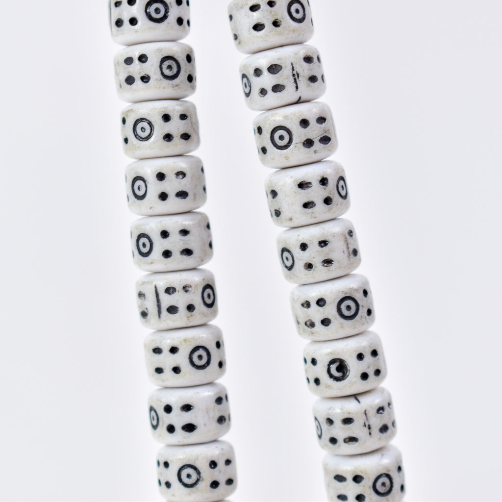Yoruba Bells with White Beads 32 Inch