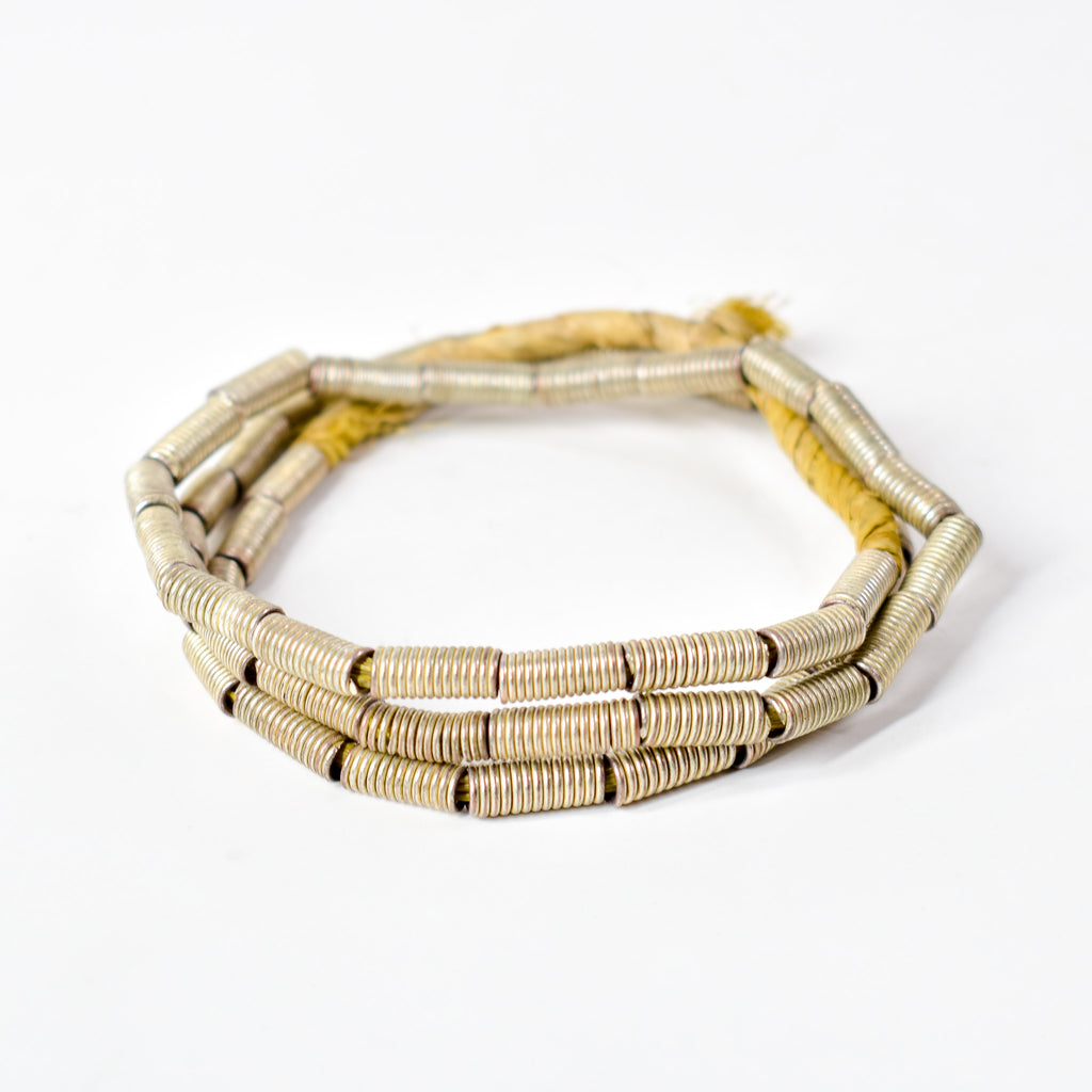 Silver Color Metal Coil Trade Beads Ethiopia