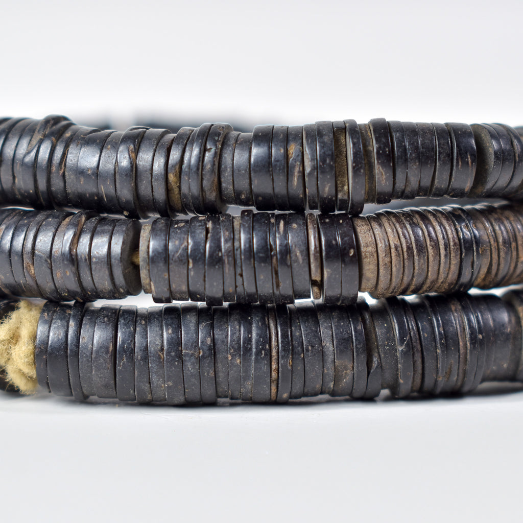 3 Strands Coconut Shell Heishi Beads 30 Inch