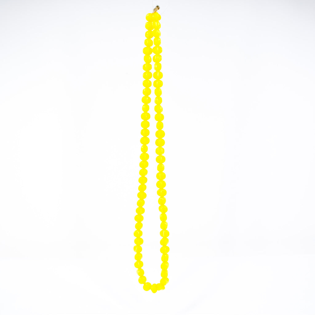 4 Strands Faceted Plastic Yellow Trade Beads 30 Inch