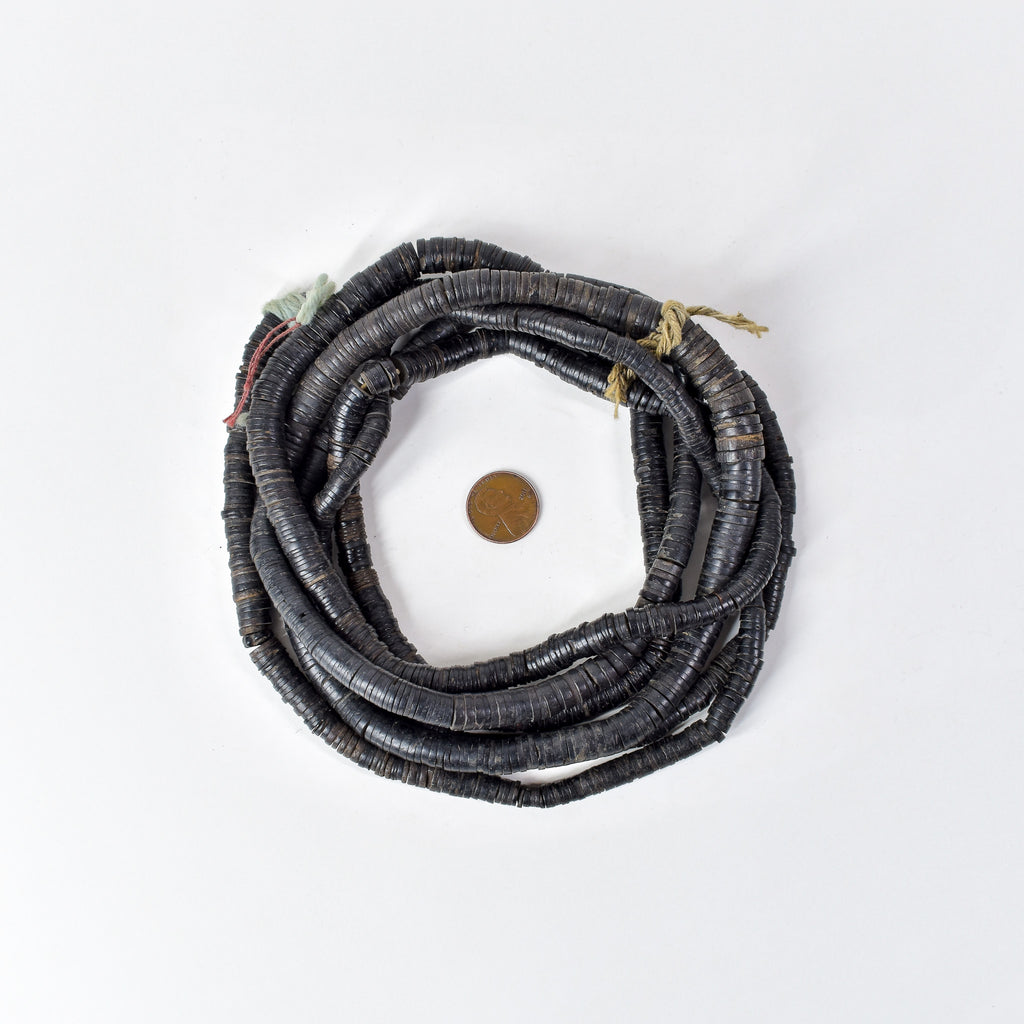 3 Strands Coconut Shell Heishi Beads 30 Inch