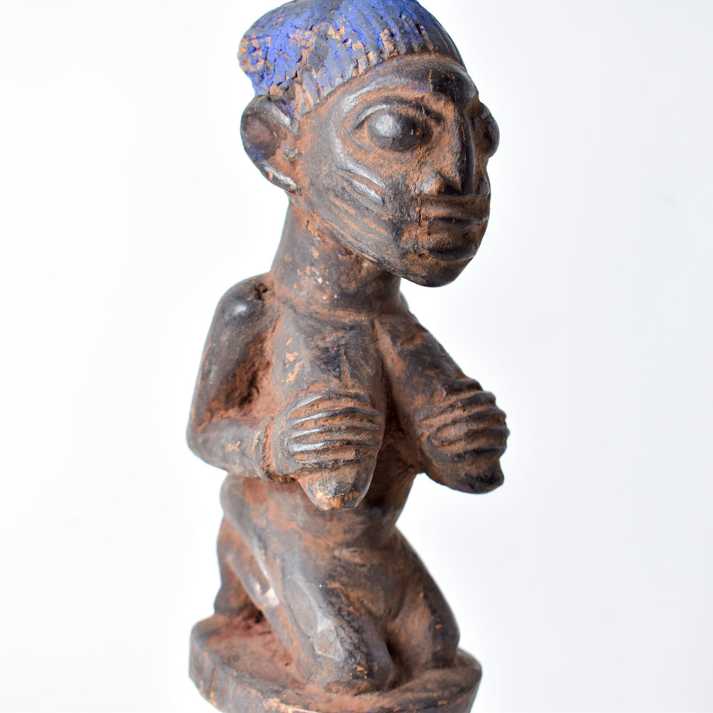 Yoruba Shango Figure Wand Kneeling Nigeria