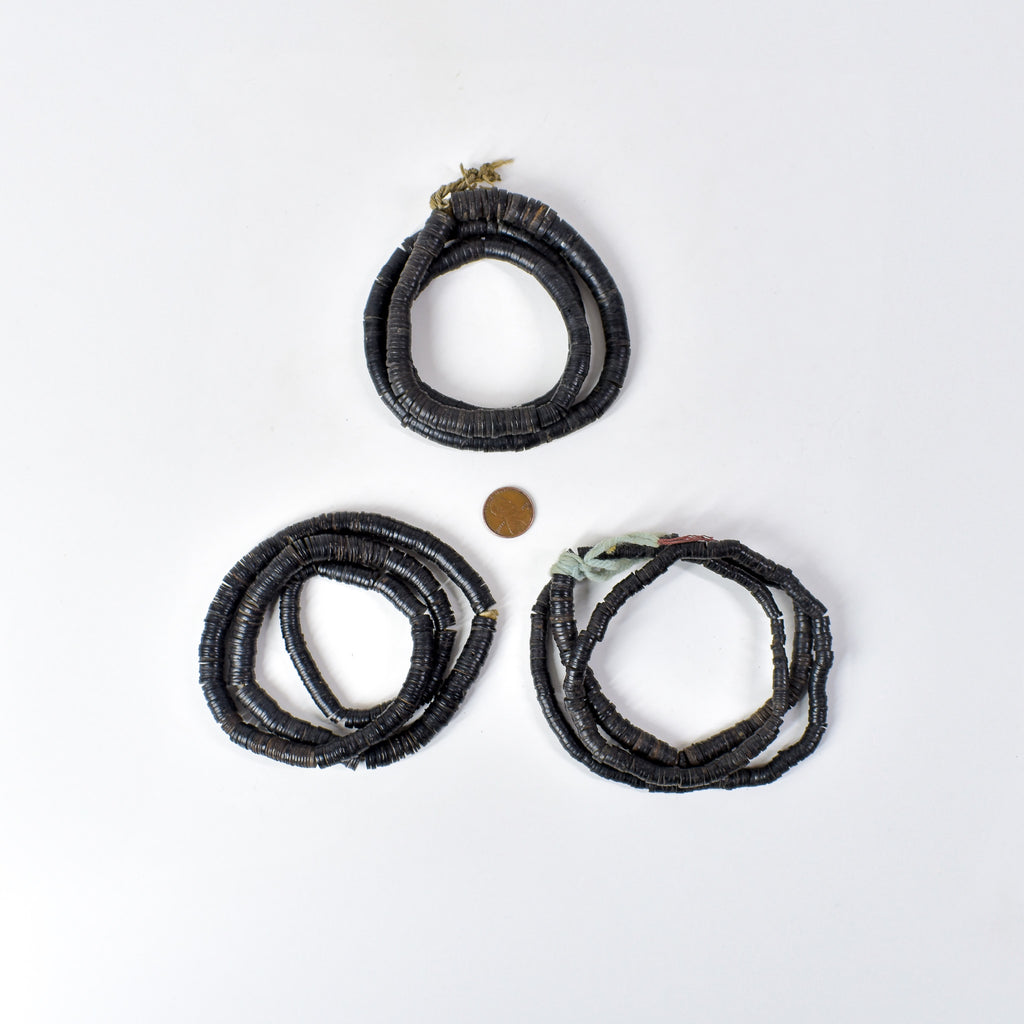 3 Strands Coconut Shell Heishi Beads 30 Inch