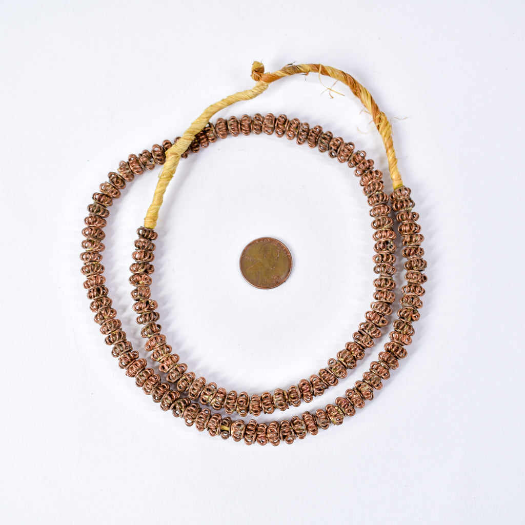 4 Strands Copper Coil Trade Beads Mali