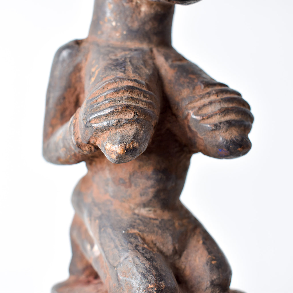 Yoruba Shango Figure Wand Kneeling Nigeria