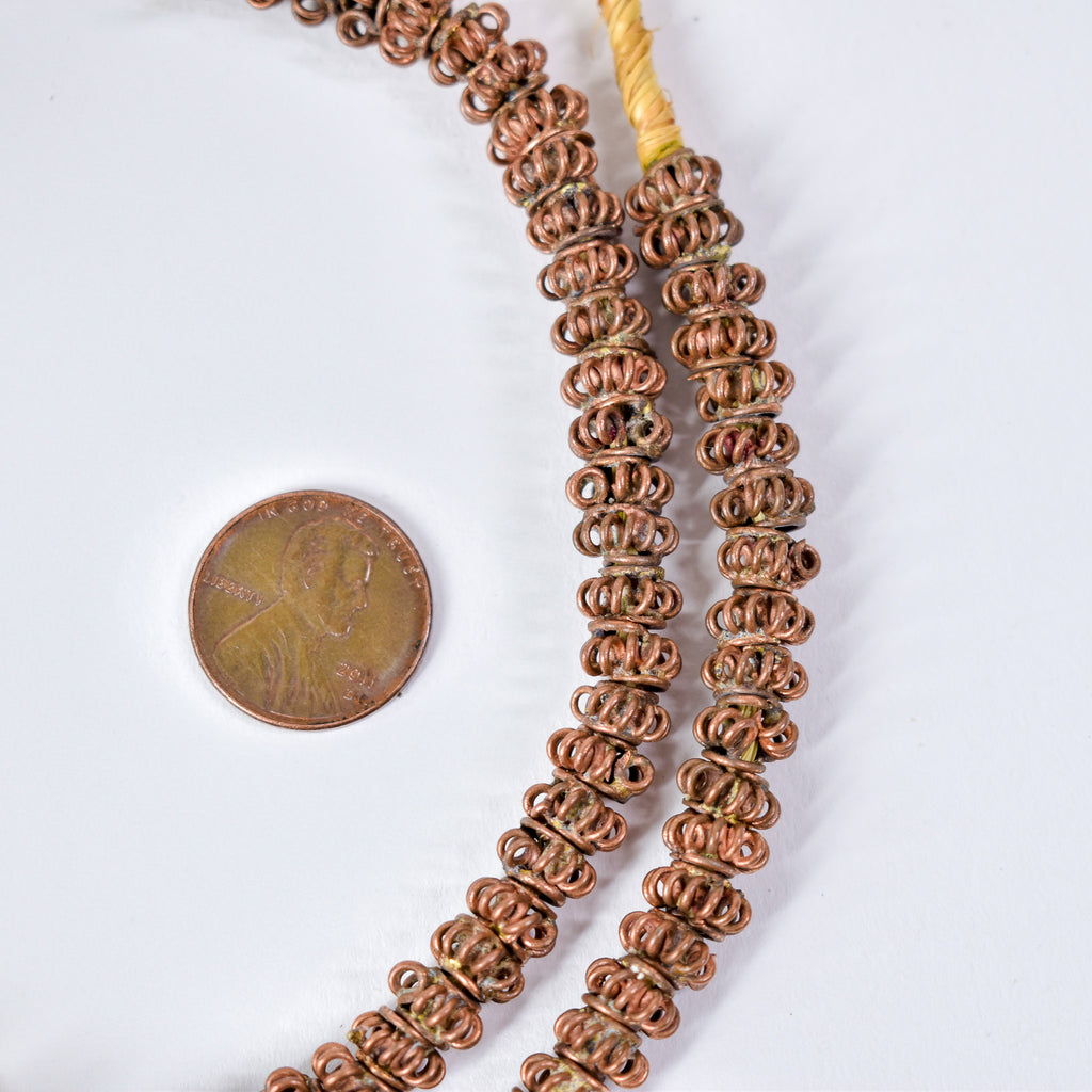 4 Strands Copper Coil Trade Beads Mali