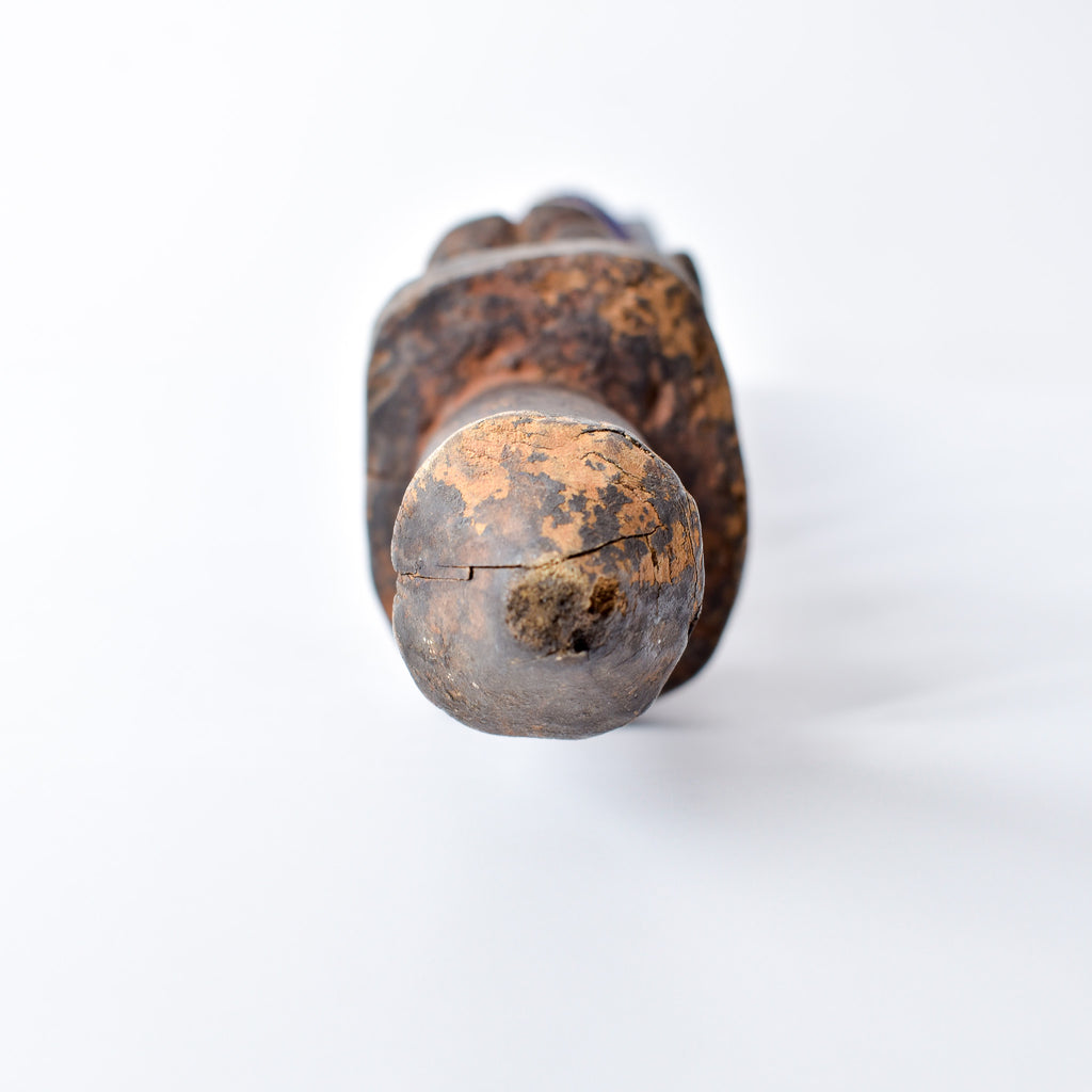 Yoruba Shango Figure Wand Kneeling Nigeria