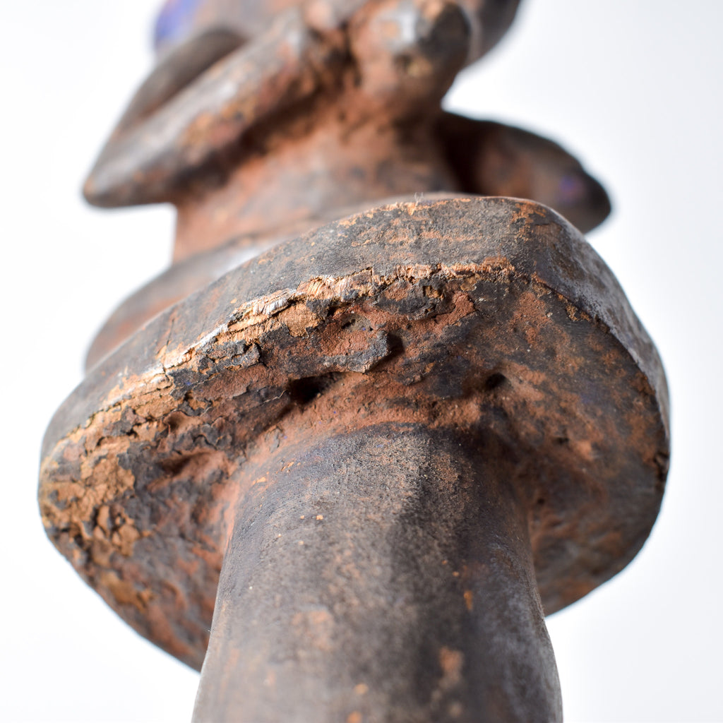 Yoruba Shango Figure Wand Kneeling Nigeria