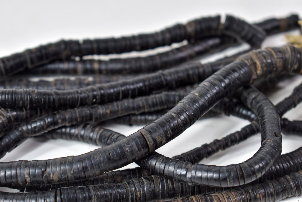 3 Strands Coconut Shell Heishi Beads 30 Inch