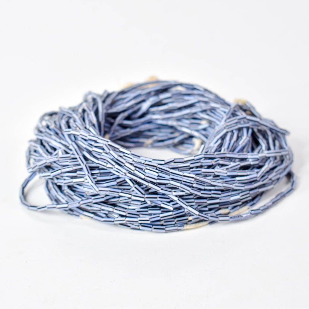 Baule Tamba Blue Black Cylinder Bead Necklace