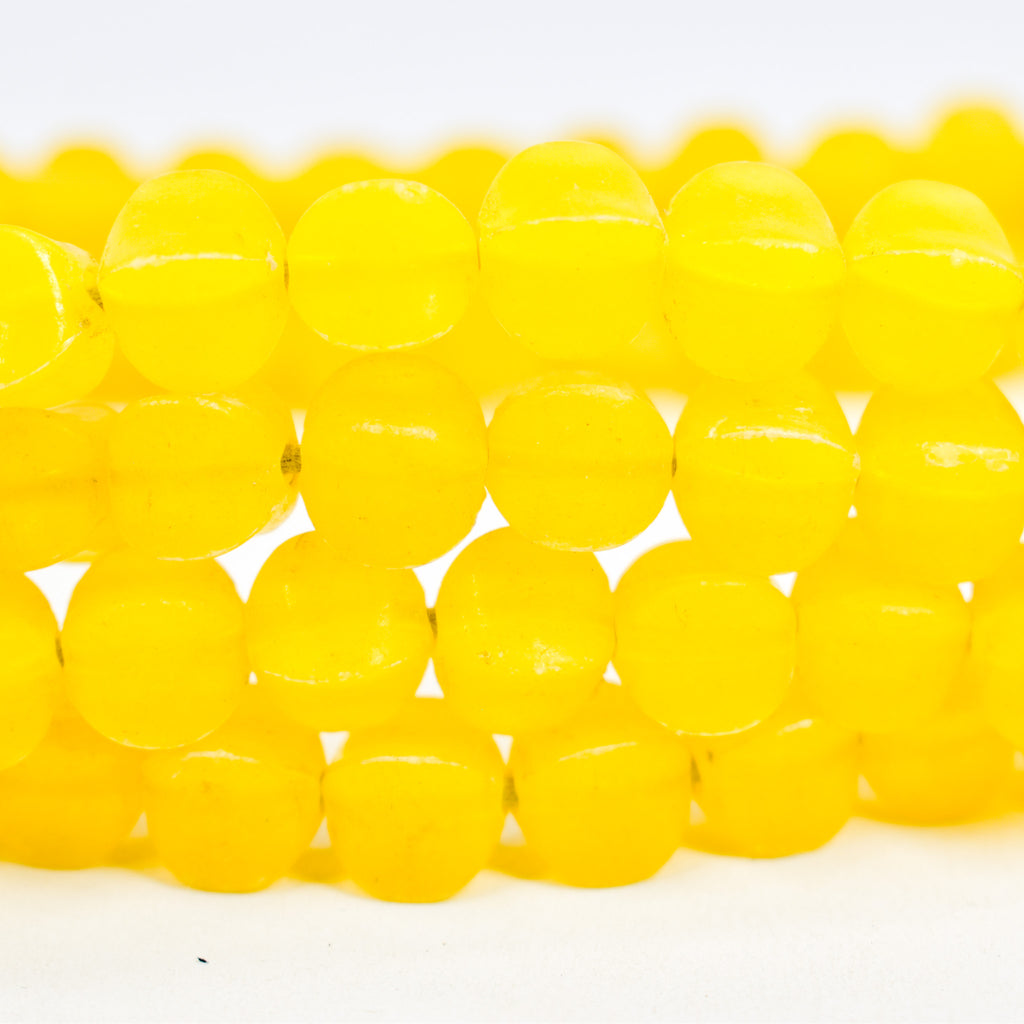 4 Strands Faceted Plastic Yellow Trade Beads 30 Inch