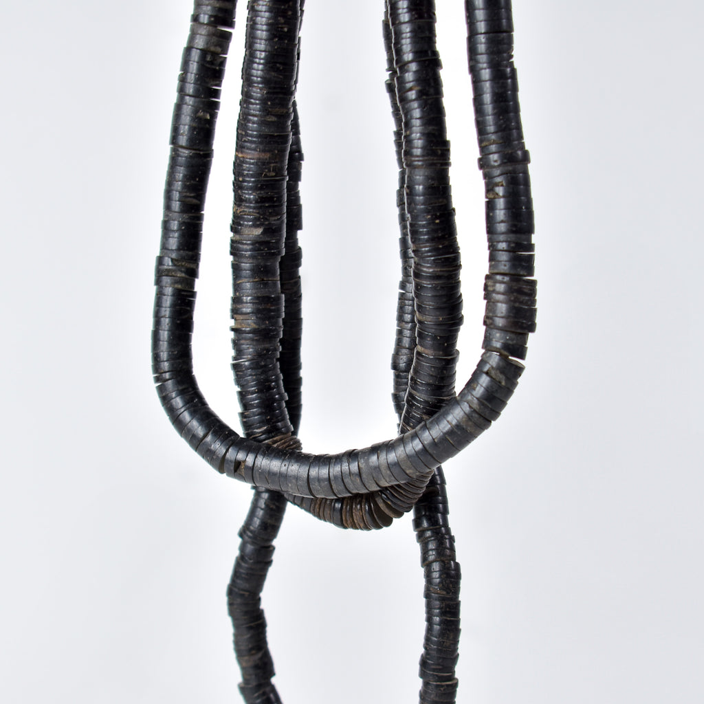 3 Strands Coconut Shell Heishi Beads 30 Inch