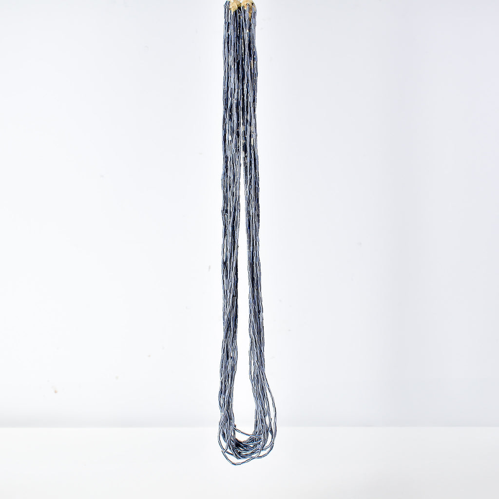 Baule Tamba Blue Black Cylinder Bead Necklace