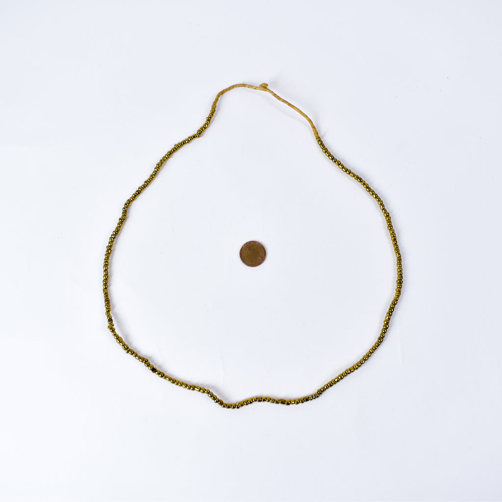 Seed Brass Color Glass Trade Beads
