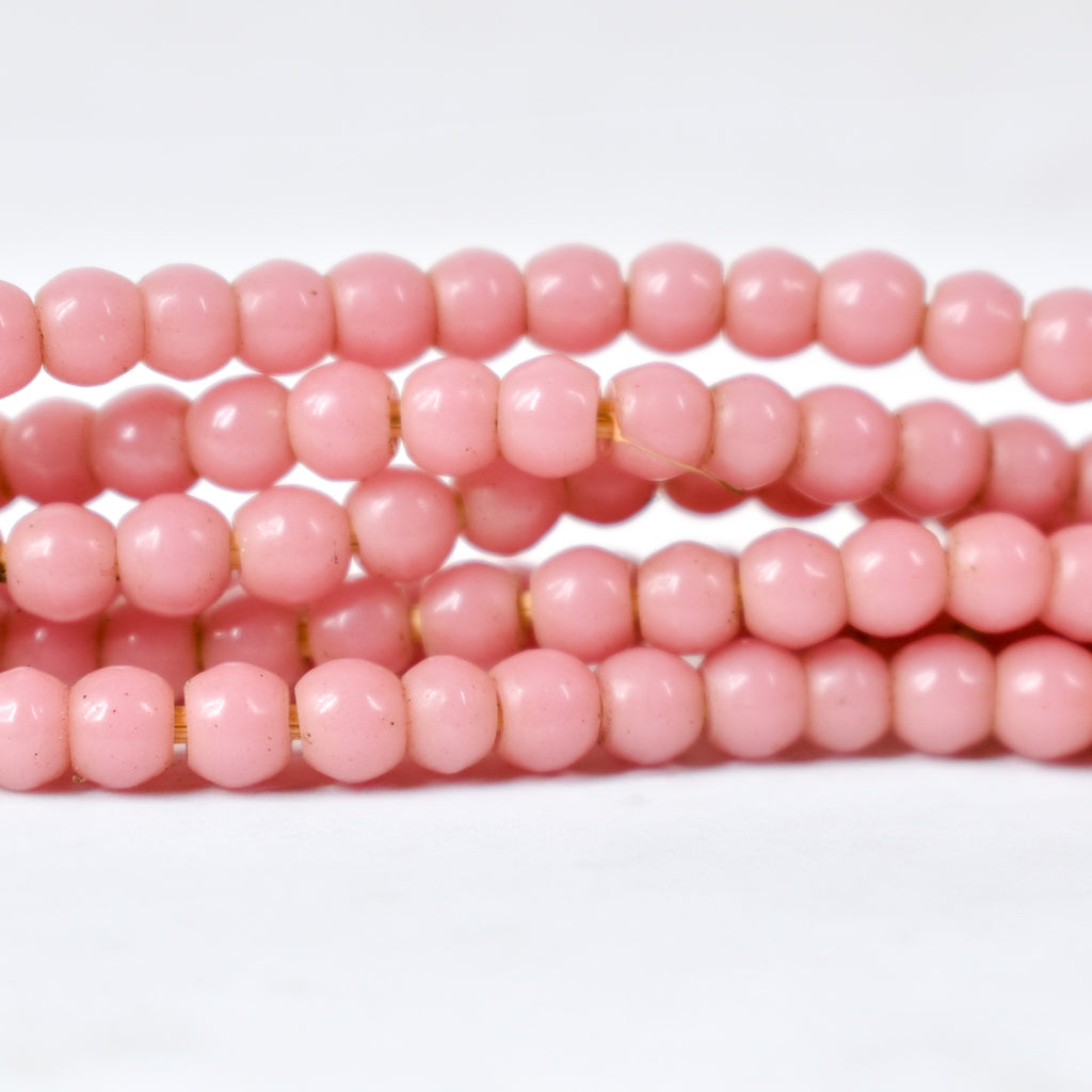 6 Strands Bohemian Pink Round Trade Beads
