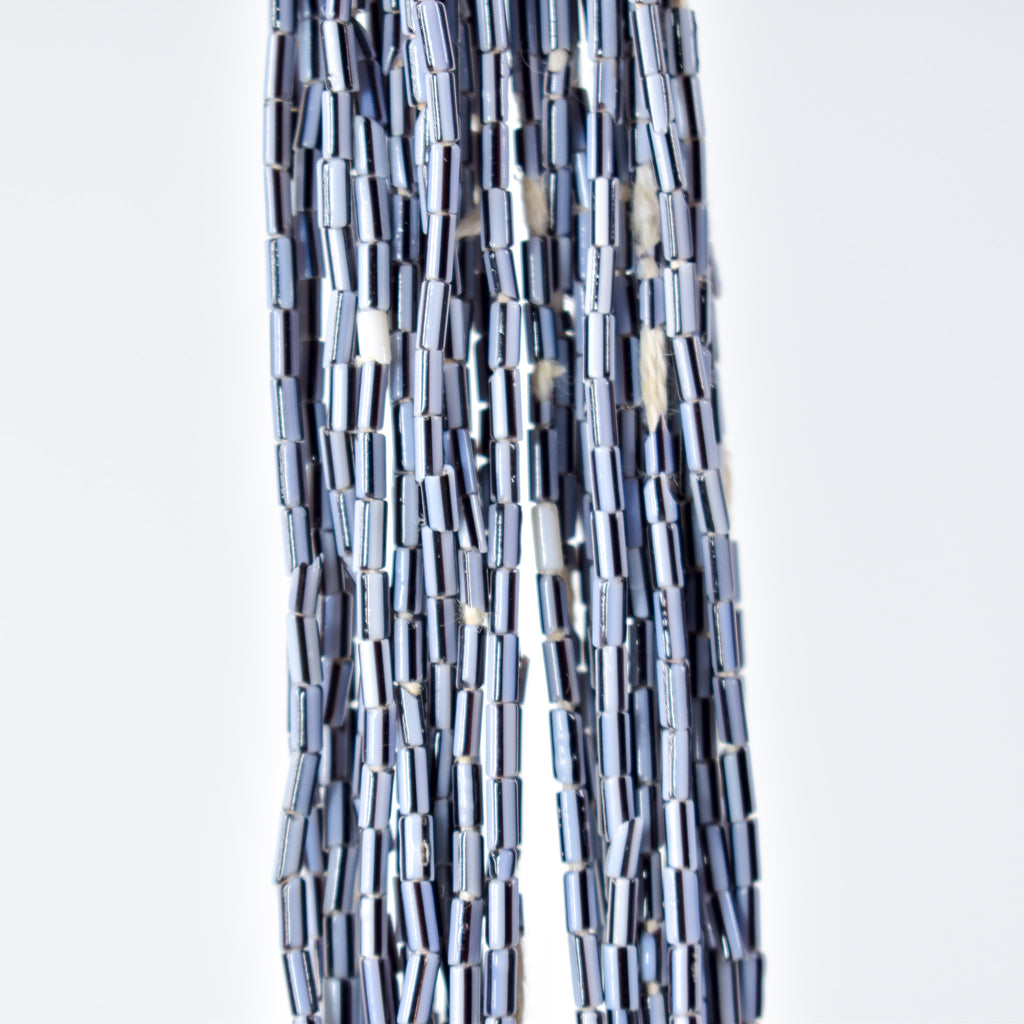 Baule Tamba Blue Black Cylinder Bead Necklace