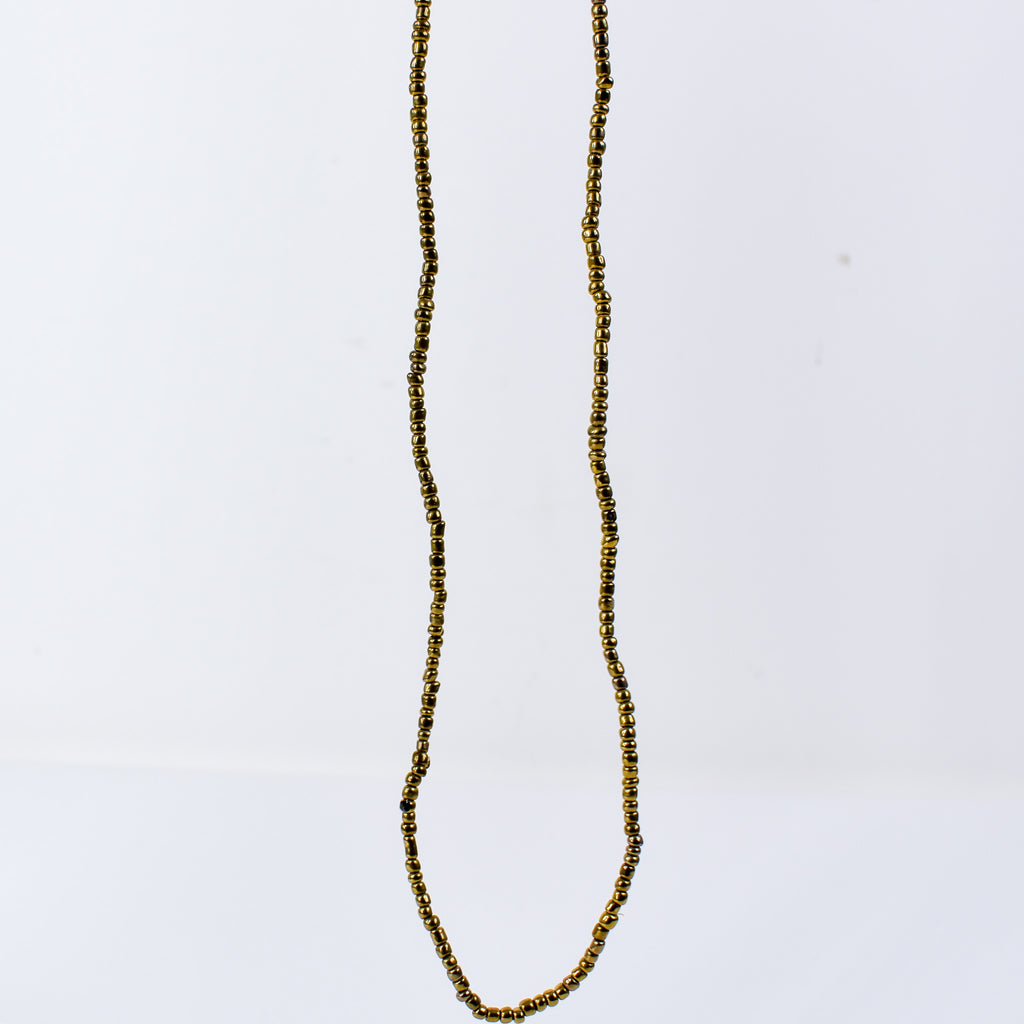 Seed Brass Color Glass Trade Beads