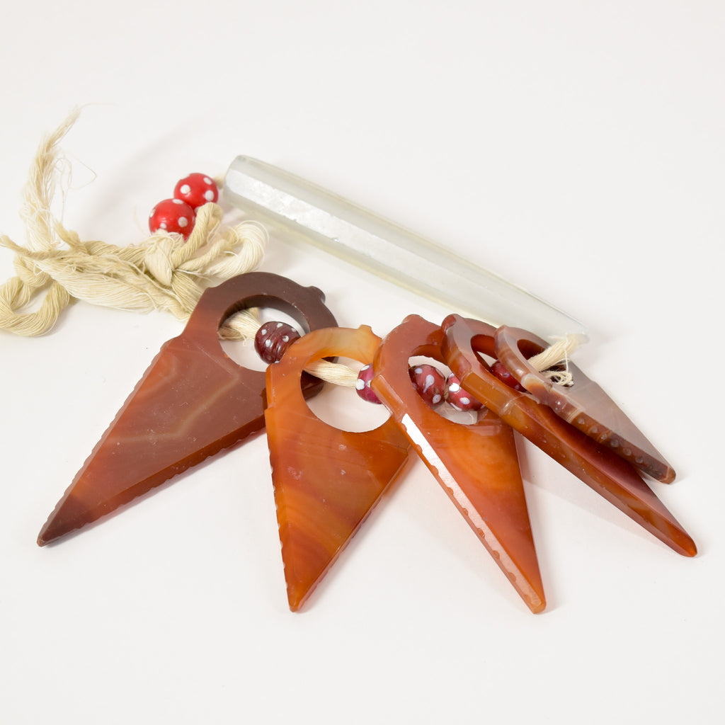 Carnelian Talhakimt Pendants and Skunk Trade Beads