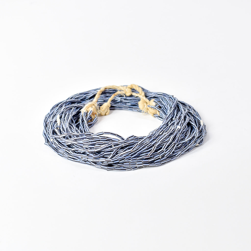Baule Tamba Blue Black Cylinder Bead Necklace