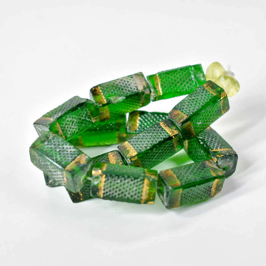 Rare Pressed Venetian Trade Beads Rare Green
