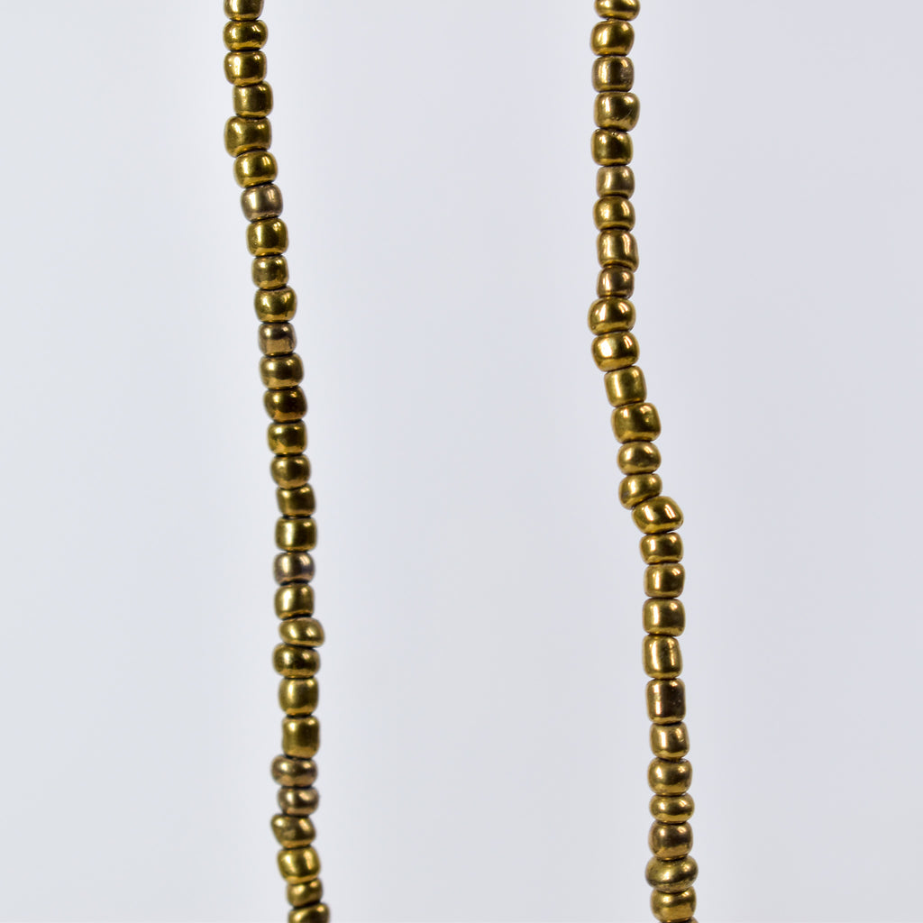 Seed Brass Color Glass Trade Beads