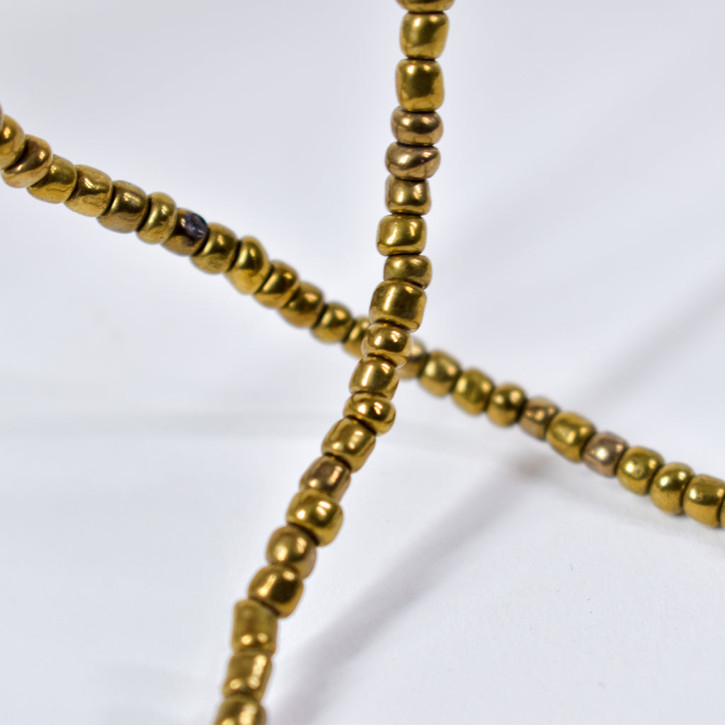 Seed Brass Color Glass Trade Beads