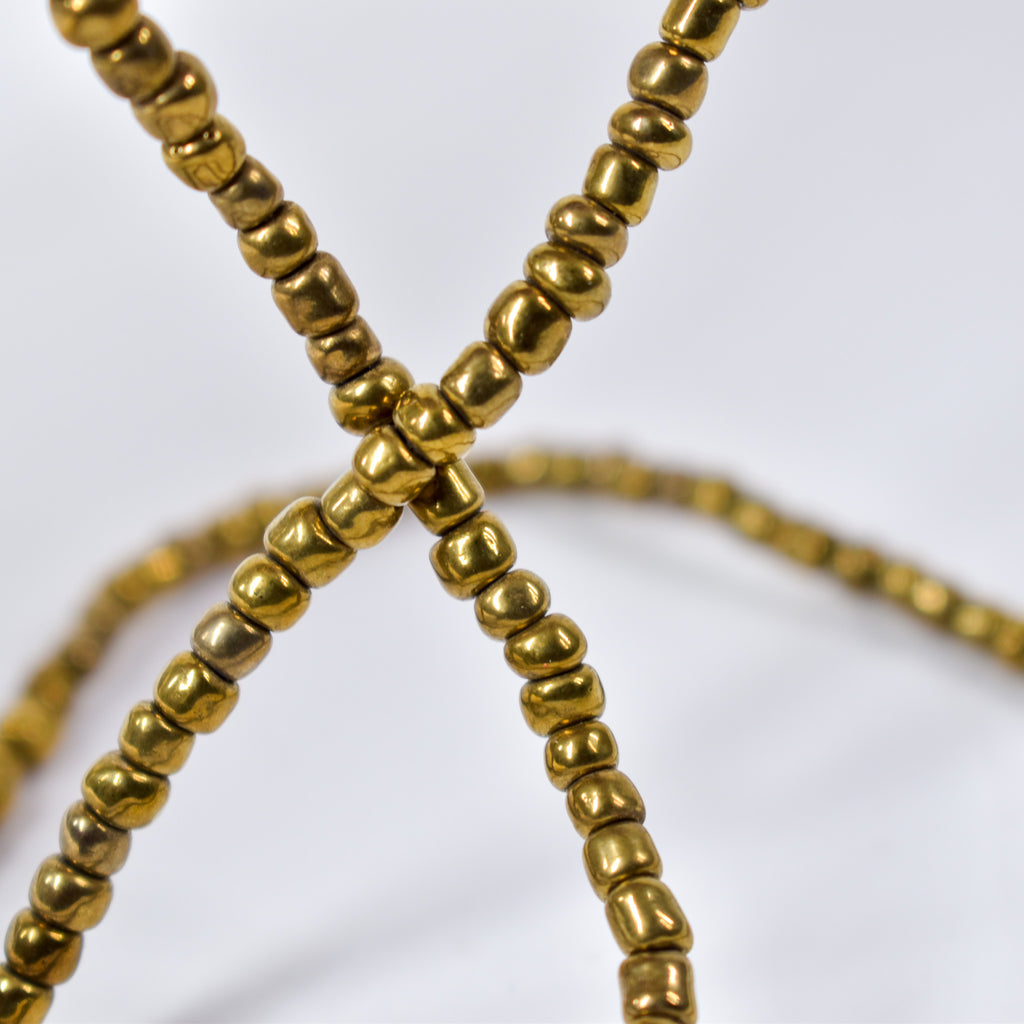 Seed Brass Color Glass Trade Beads