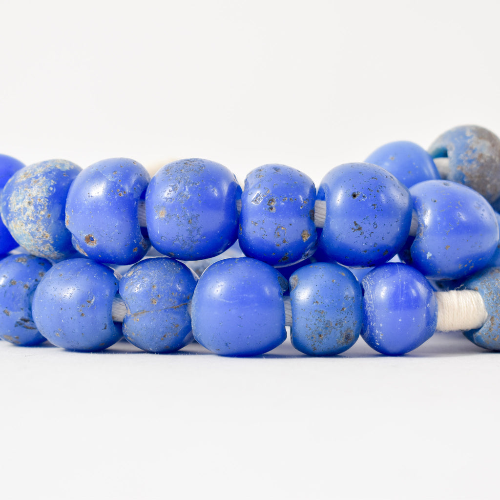 Old European Blue Trade Beads 34 Inch