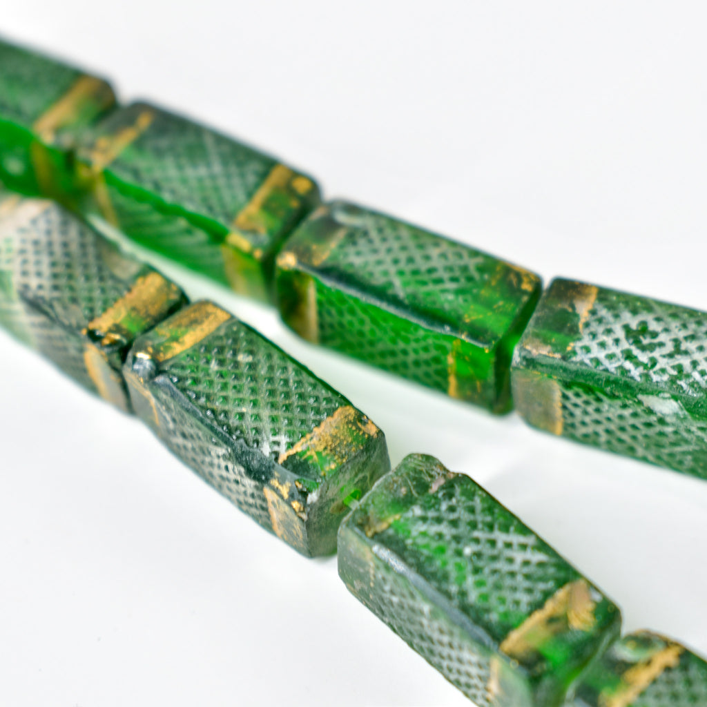 Rare Pressed Venetian Trade Beads Rare Green
