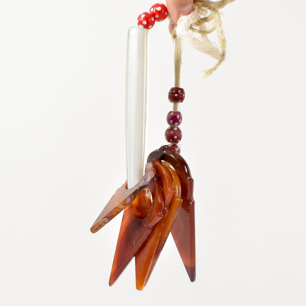 Carnelian Talhakimt Pendants and Skunk Trade Beads