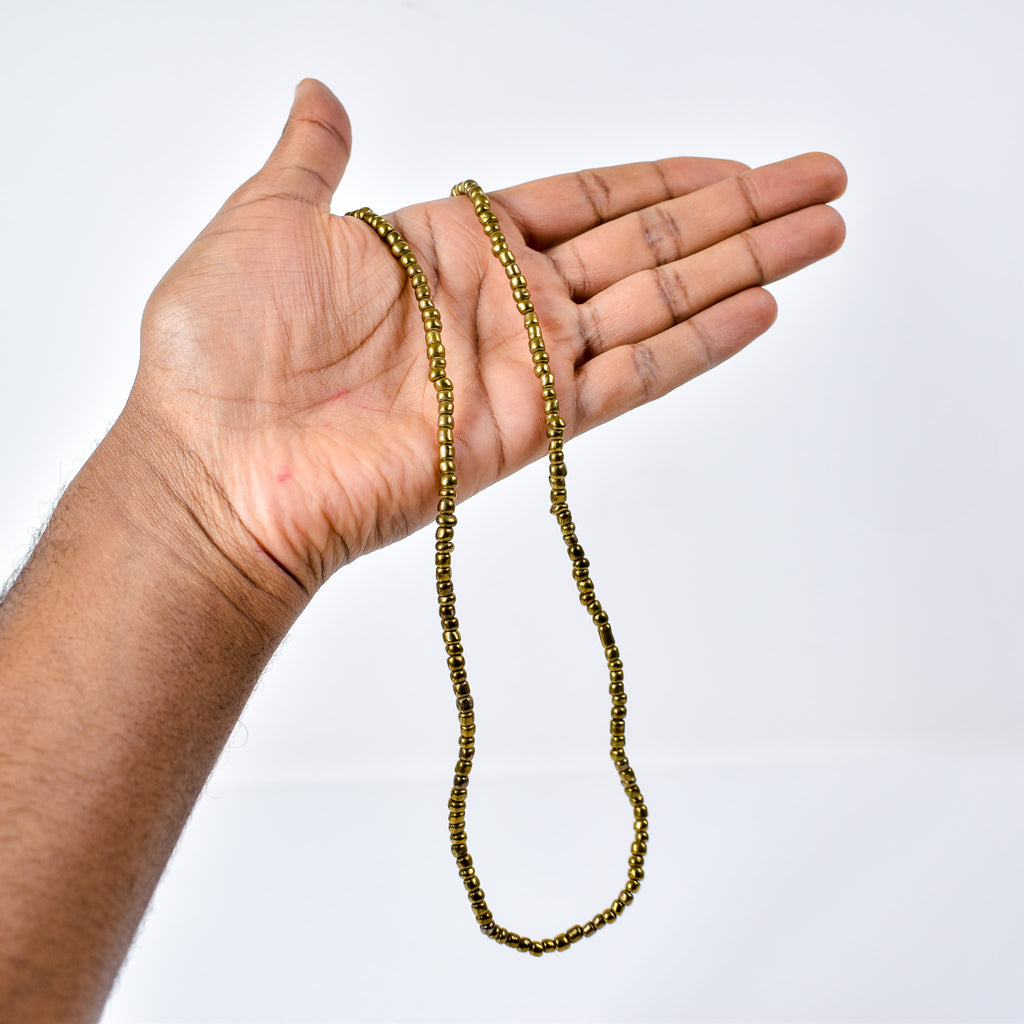 Seed Brass Color Glass Trade Beads