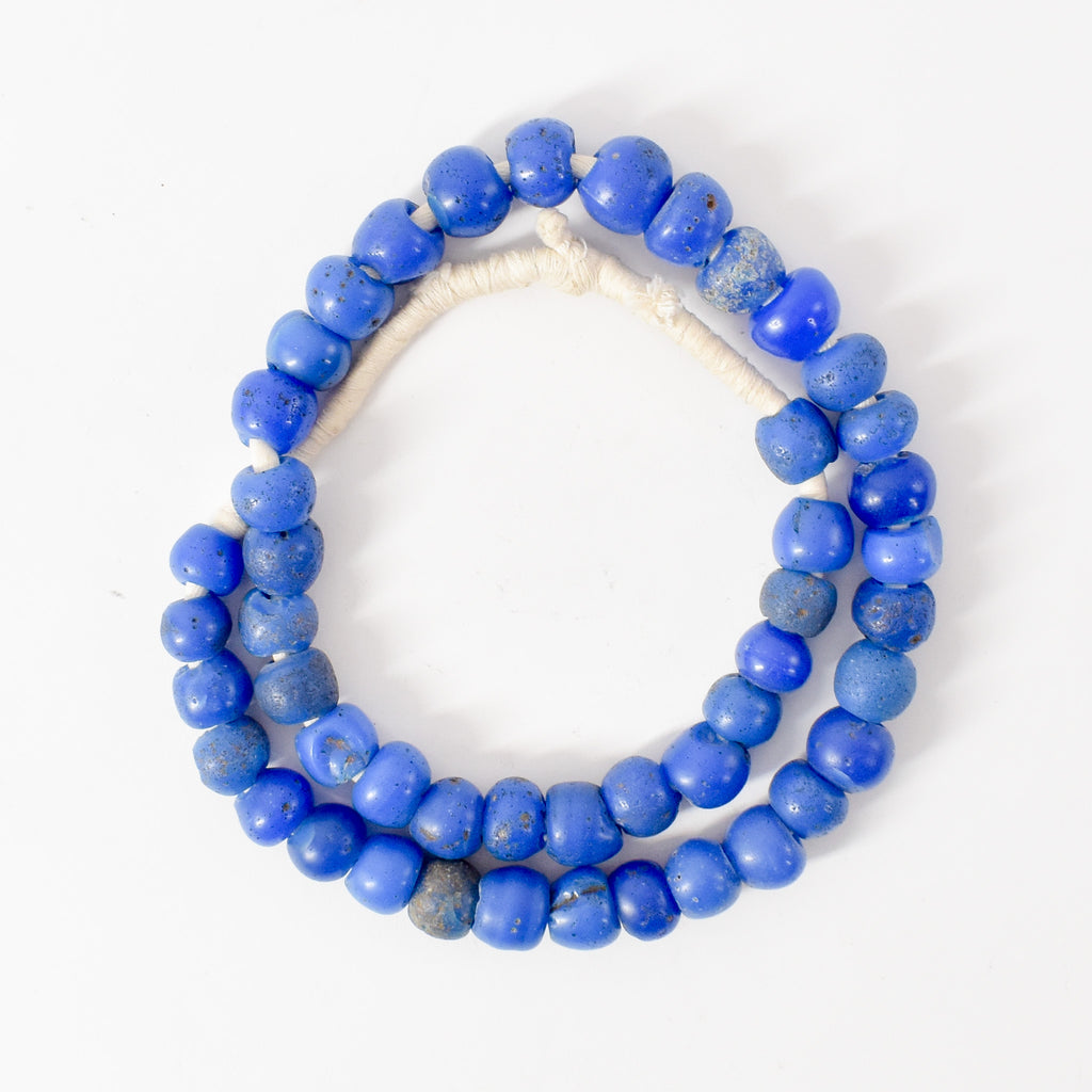 Old European Blue Trade Beads 34 Inch