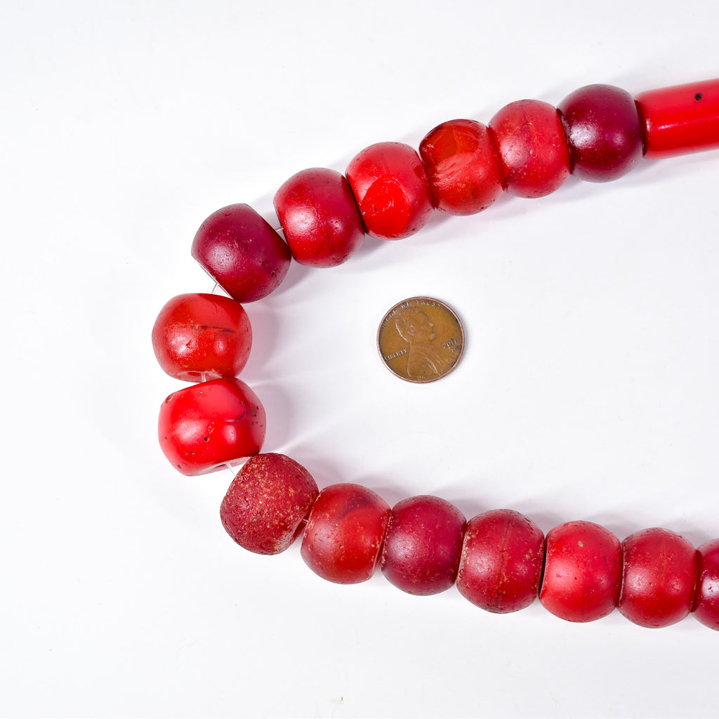 Bohemian Red Glass Beads
