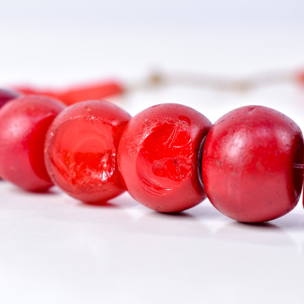 Bohemian Red Glass Beads