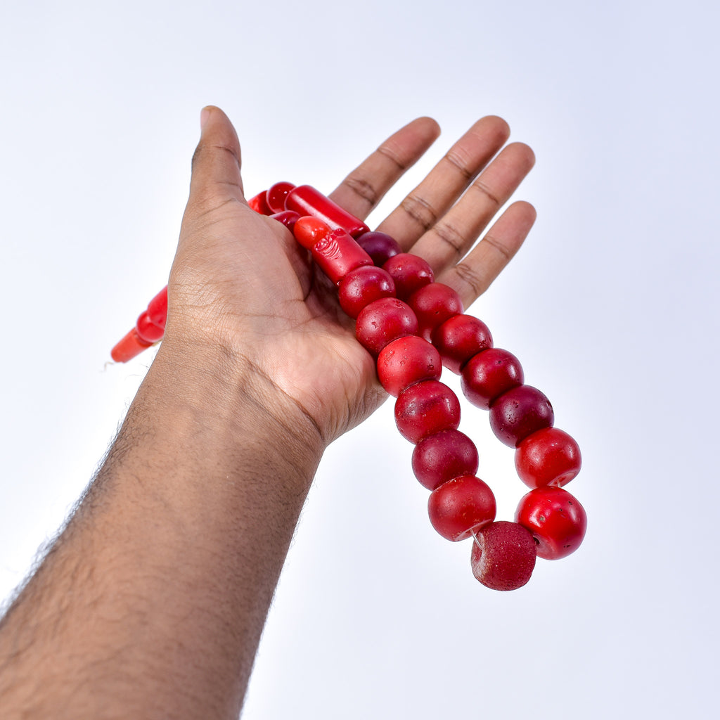 Bohemian Red Glass Beads