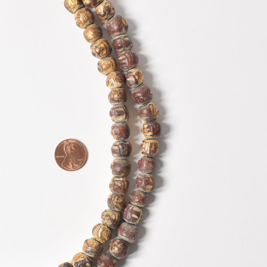 Tibetan Mala Prayer Bead Necklace with Gold