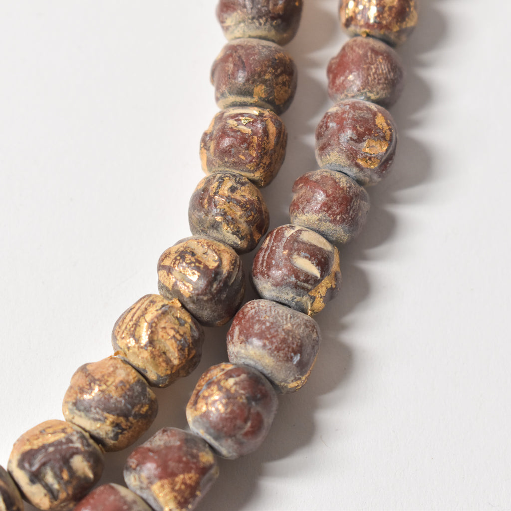 Tibetan Mala Prayer Bead Necklace with Gold