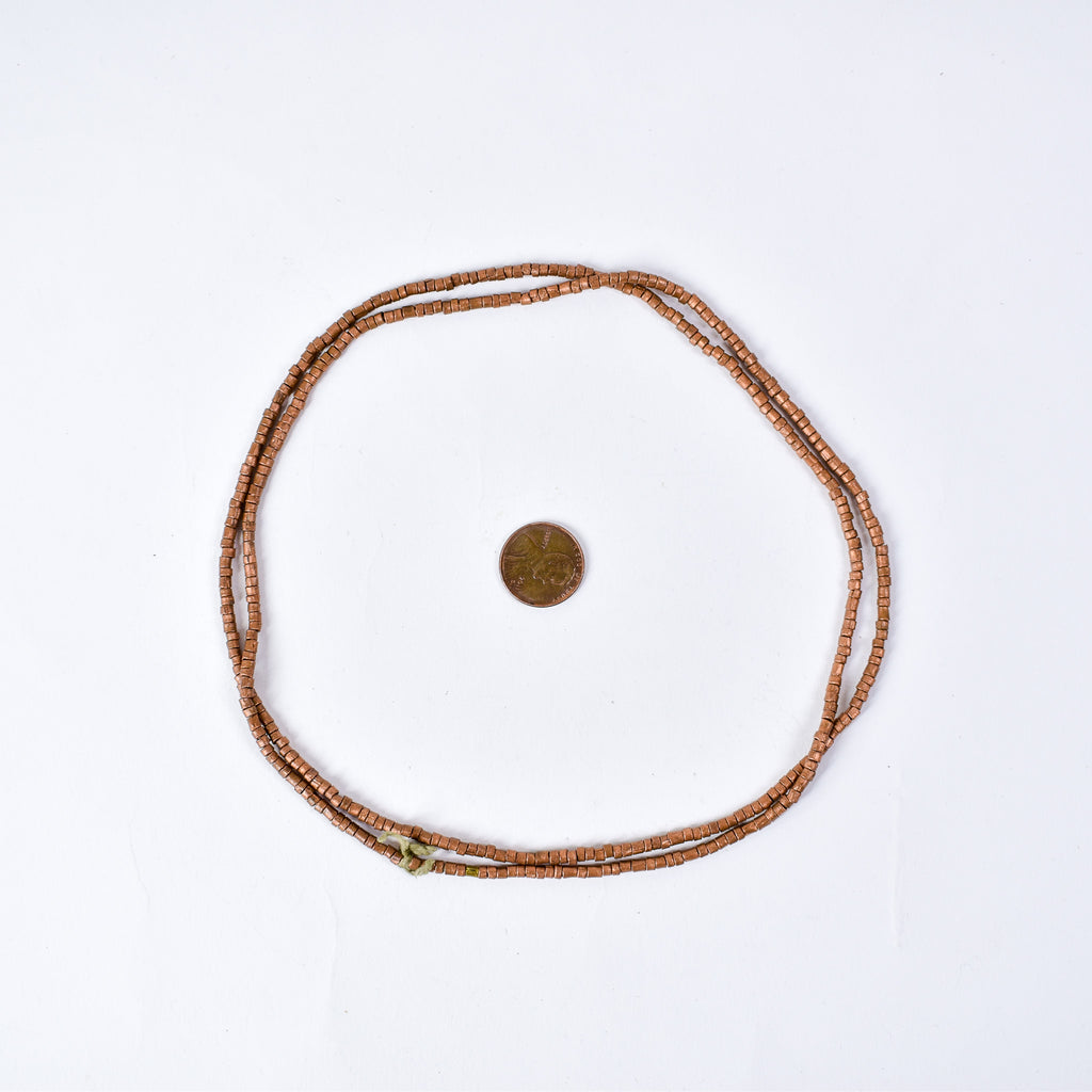 Copper Color Metal Trade Beads 33 Inch