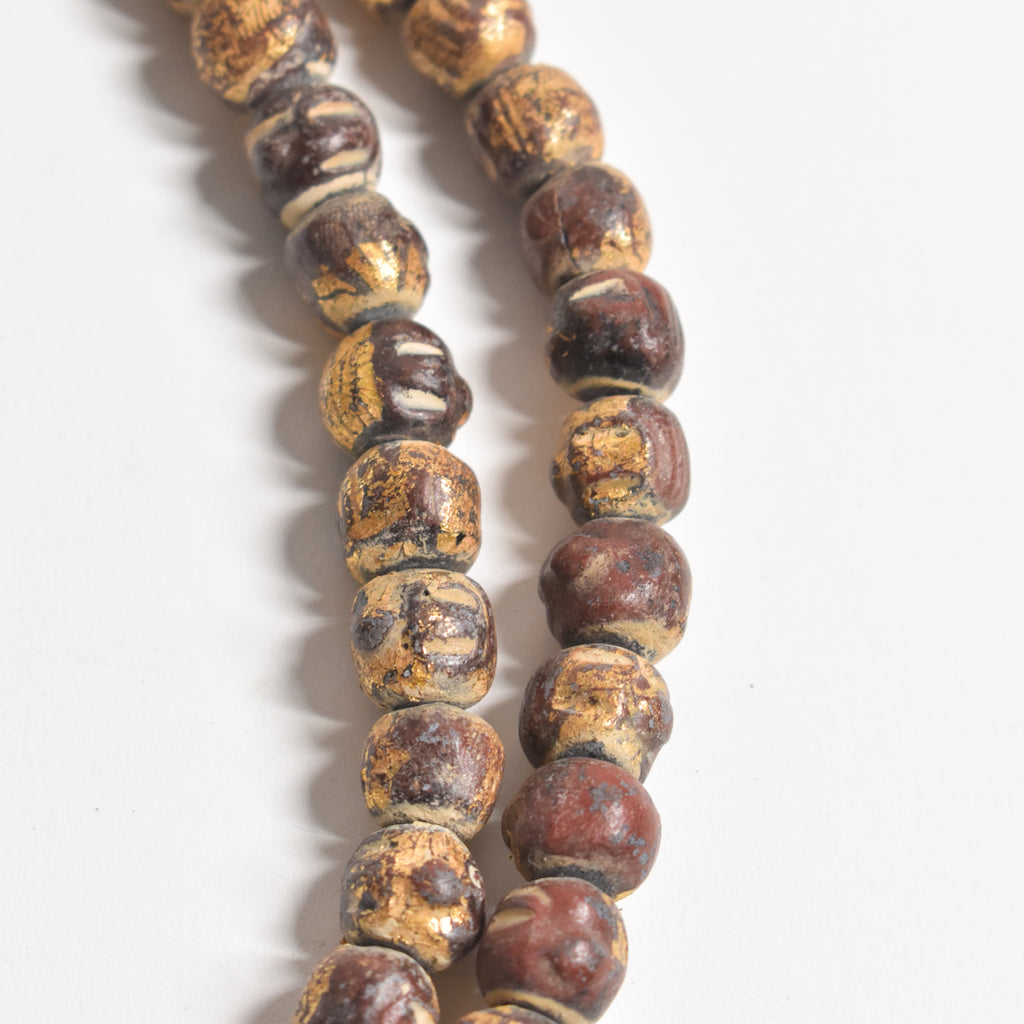 Tibetan Mala Prayer Bead Necklace with Gold