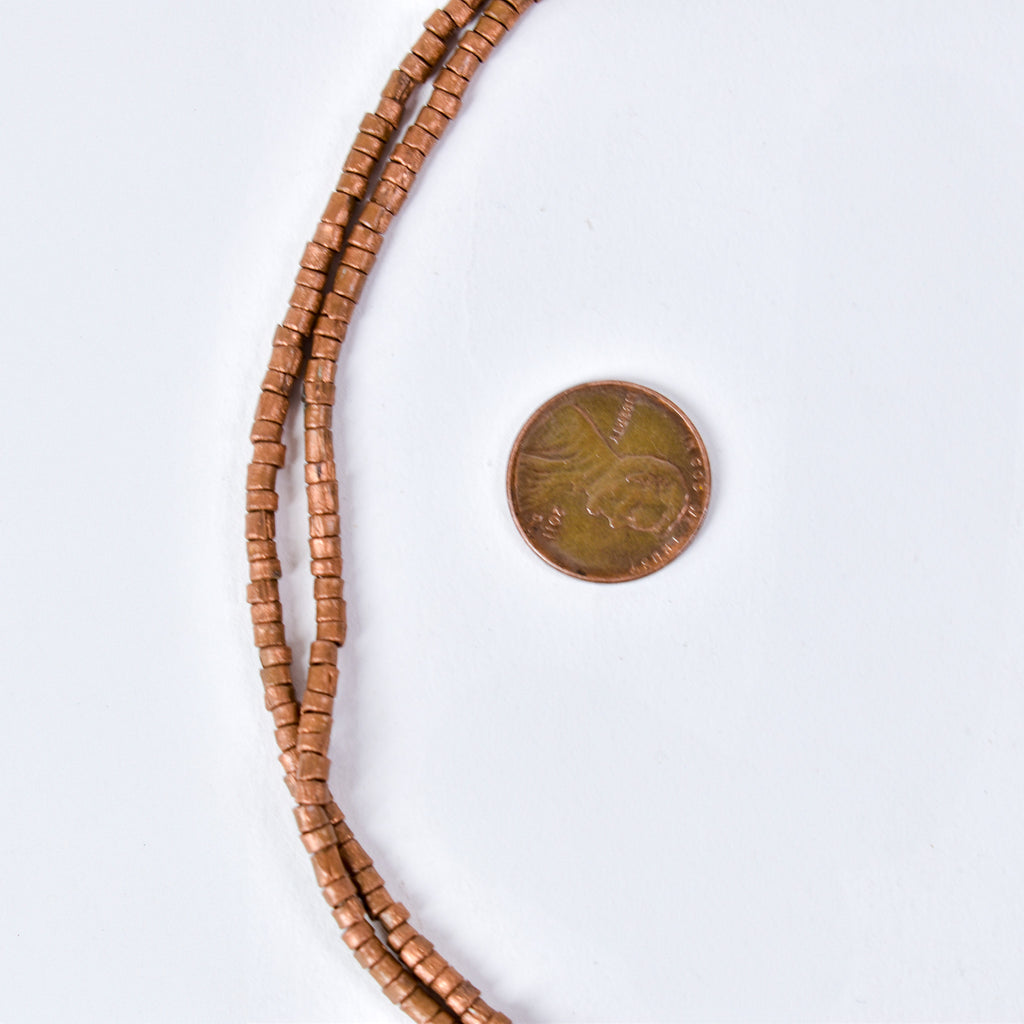 Copper Color Metal Trade Beads 33 Inch