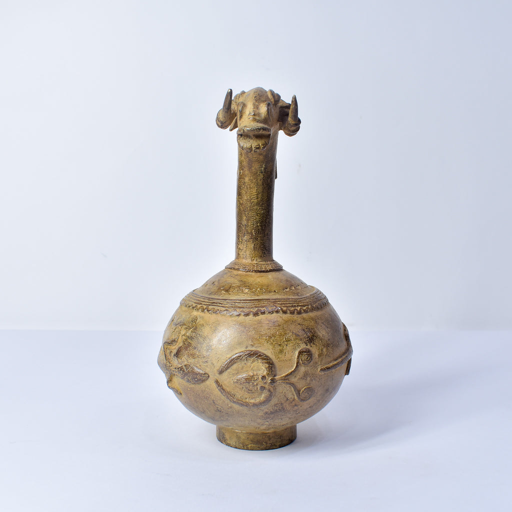 Bobo Metal Pot with Animal Head Burkina Faso
