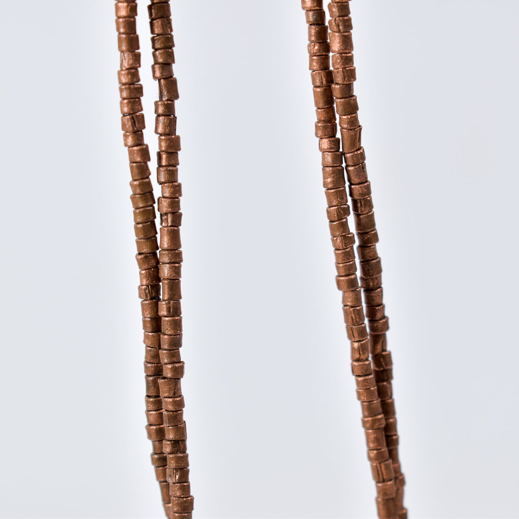 Copper Color Metal Trade Beads 33 Inch