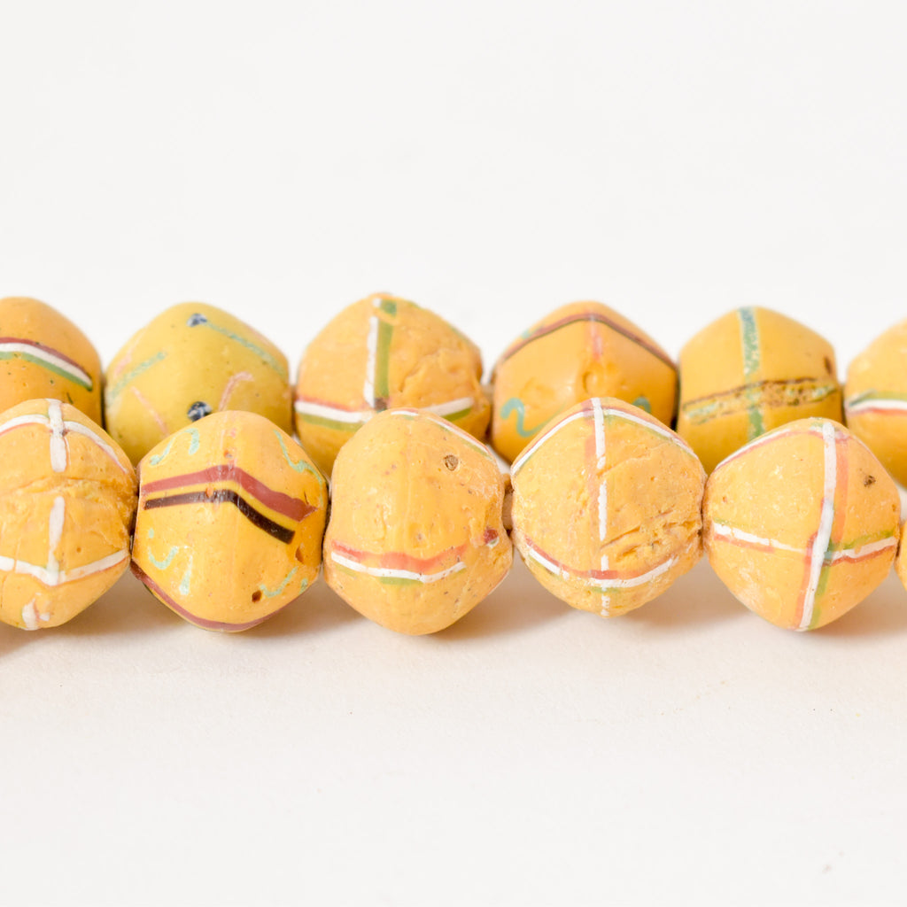 King Venetian Yellow Trade Beads 31 Inch