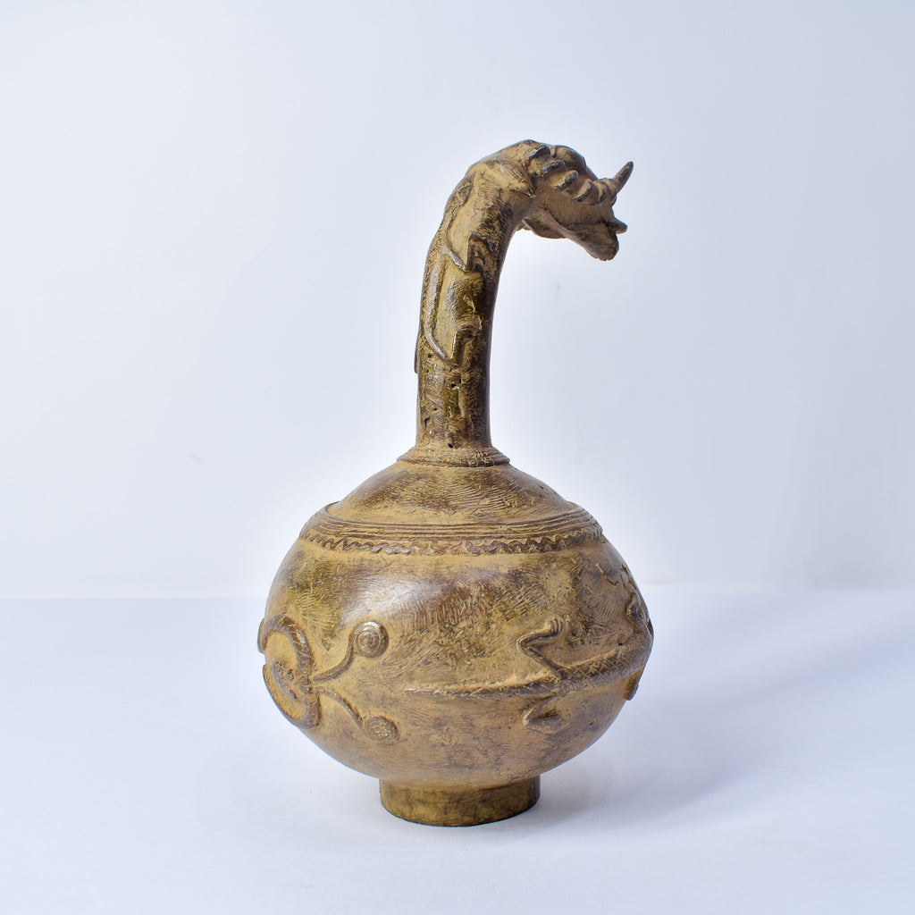 Bobo Metal Pot with Animal Head Burkina Faso