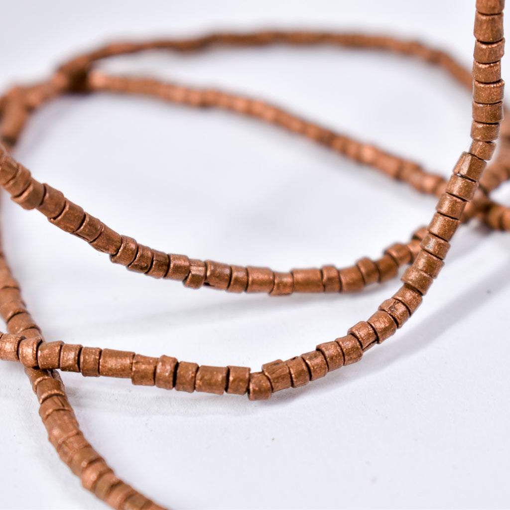 Copper Color Metal Trade Beads 33 Inch