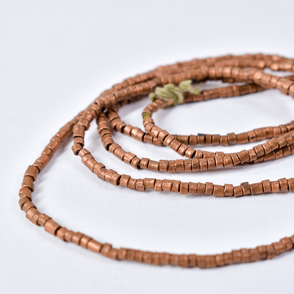 Copper Color Metal Trade Beads 33 Inch