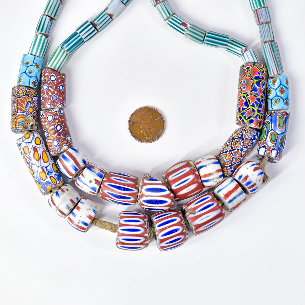 Tivi Mixed Venetian Trade Beads Double Strand Necklace Nigeria