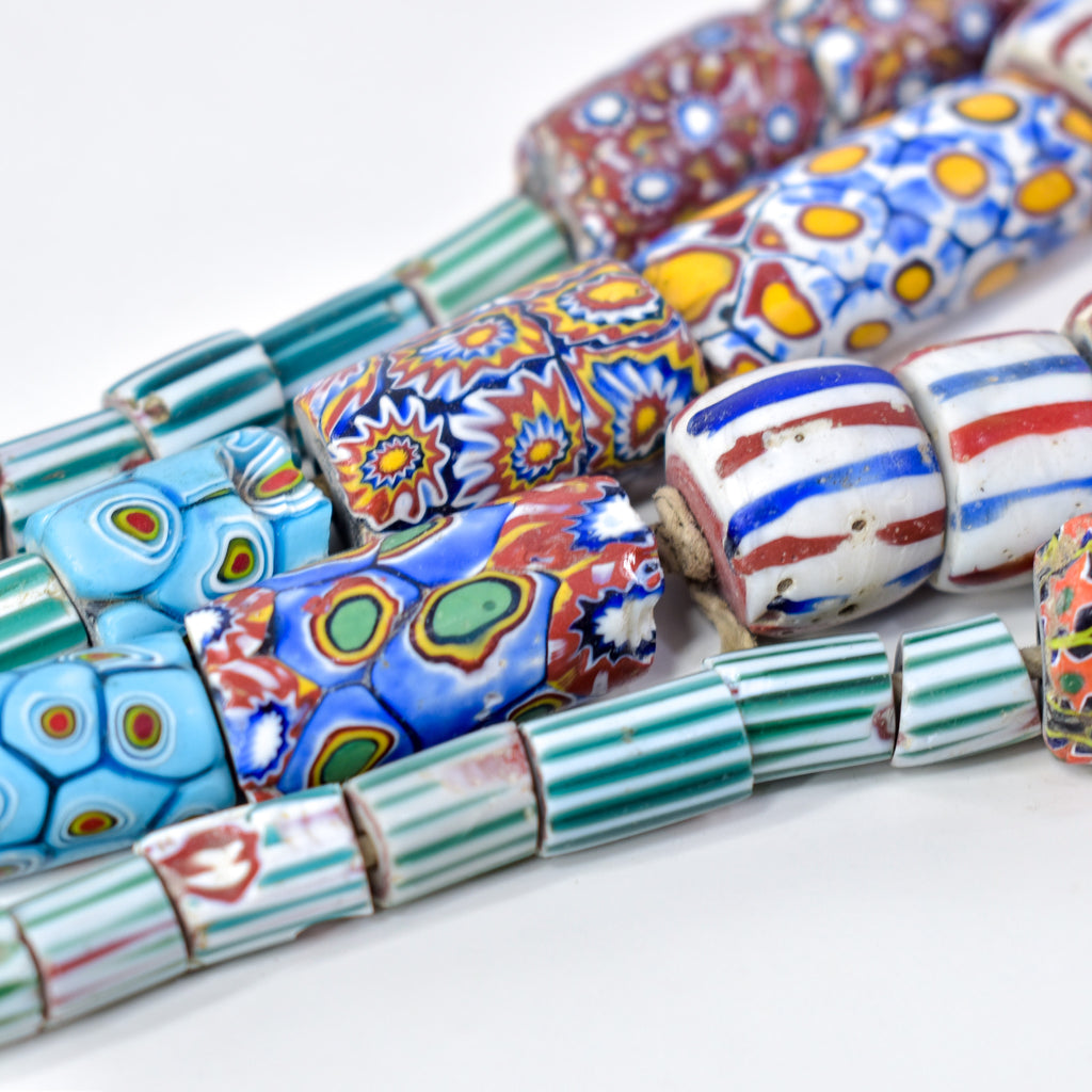 Tivi Mixed Venetian Trade Beads Double Strand Necklace Nigeria
