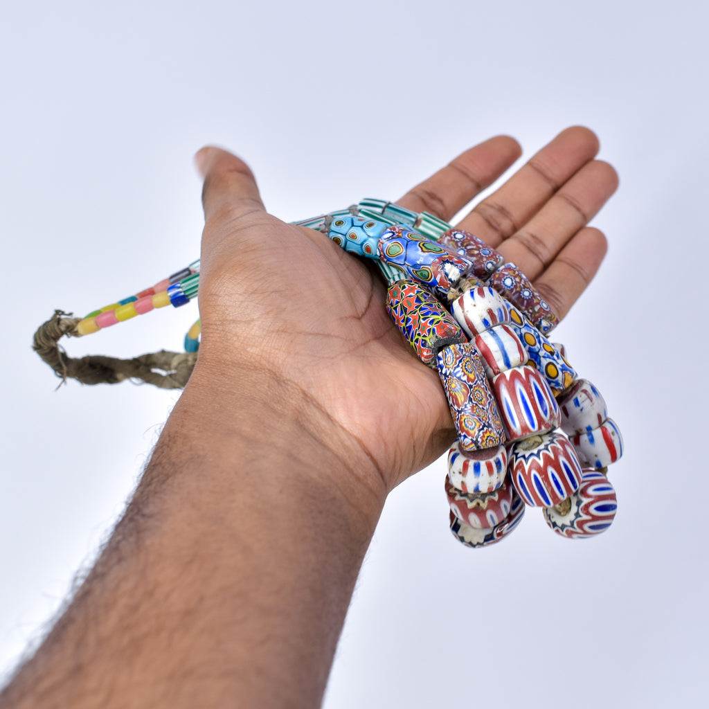 Tivi Mixed Venetian Trade Beads Double Strand Necklace Nigeria