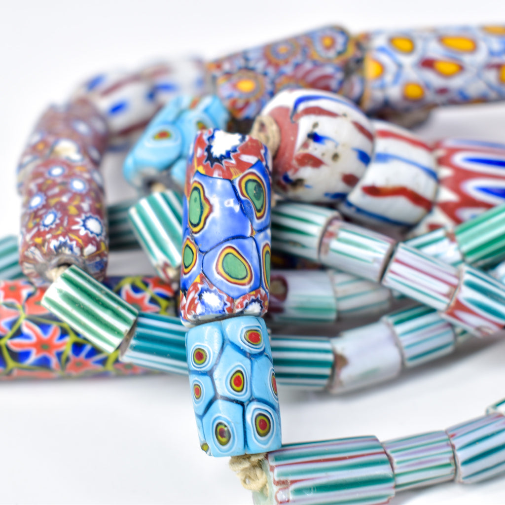 Tivi Mixed Venetian Trade Beads Double Strand Necklace Nigeria